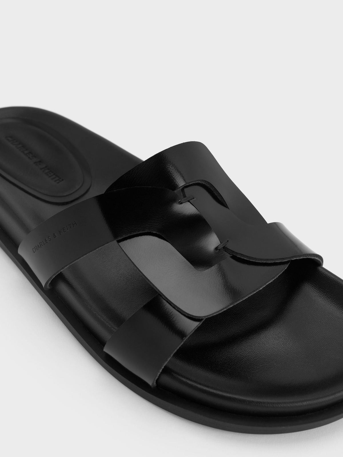 CHARLES & KEITH Sale / Fannie Interwoven Slide Sandals - Black Box