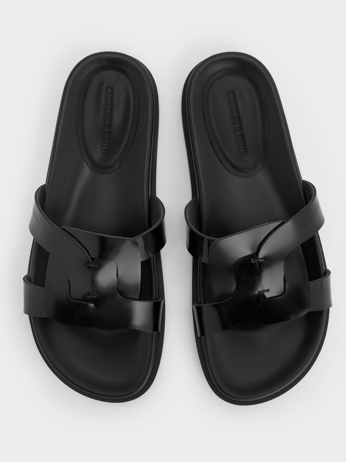 CHARLES & KEITH Sale / Fannie Interwoven Slide Sandals - Black Box