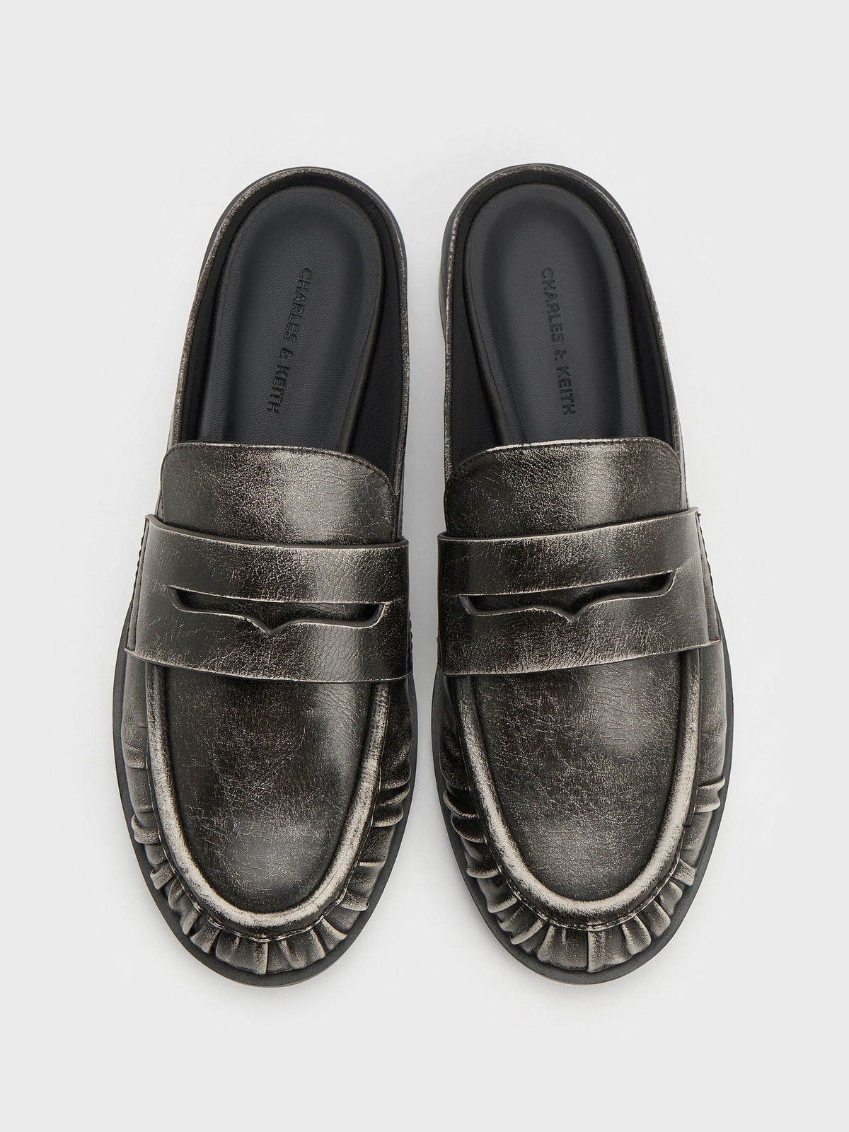 CHARLES & KEITH Special Offer / Dylan Penny Loafer Mules - Grey