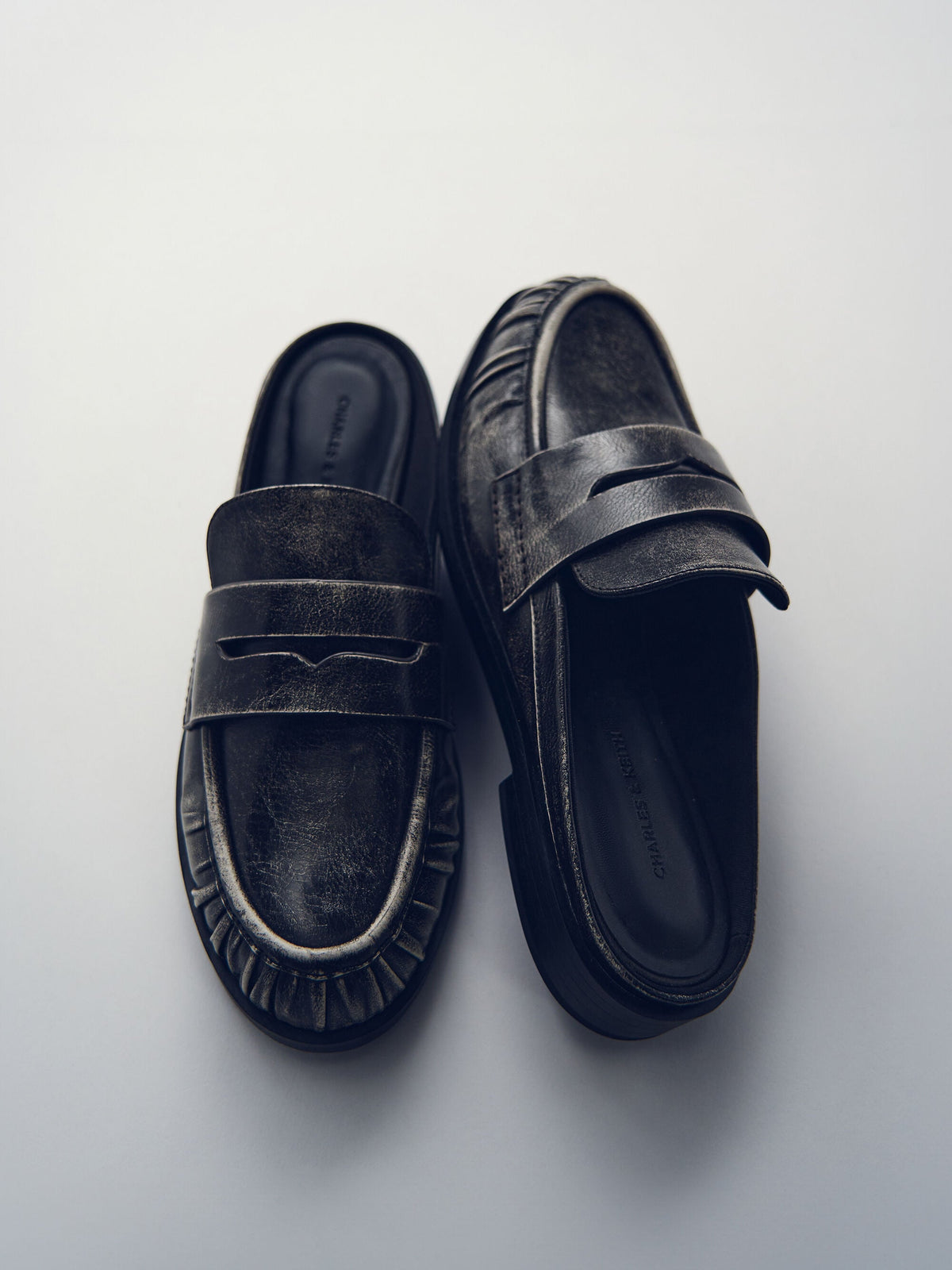 CHARLES & KEITH Special Offer / Dylan Penny Loafer Mules - Grey