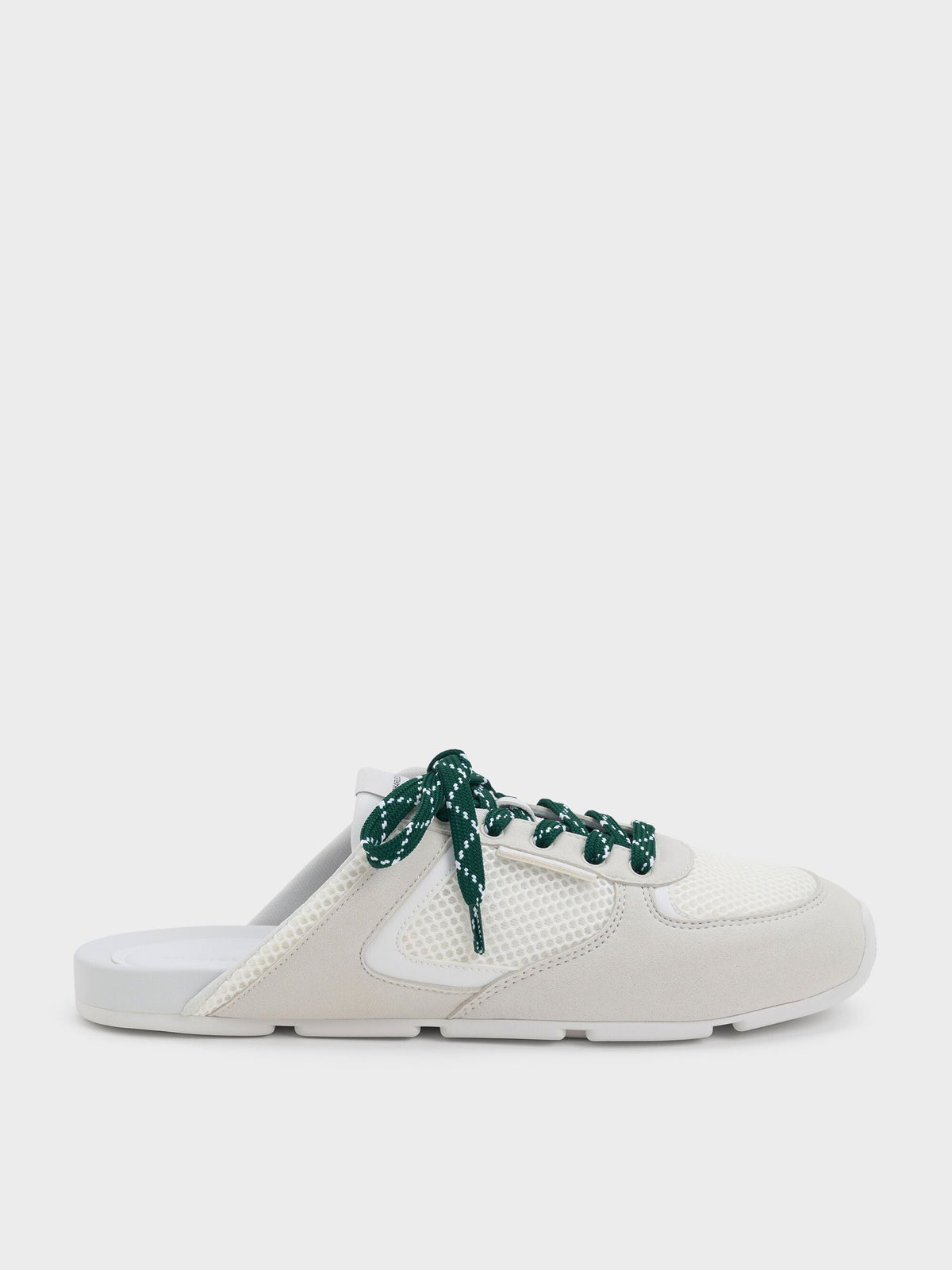 CHARLES & KEITH Best Price / Mesh Lace-Up Sneaker Mules - White