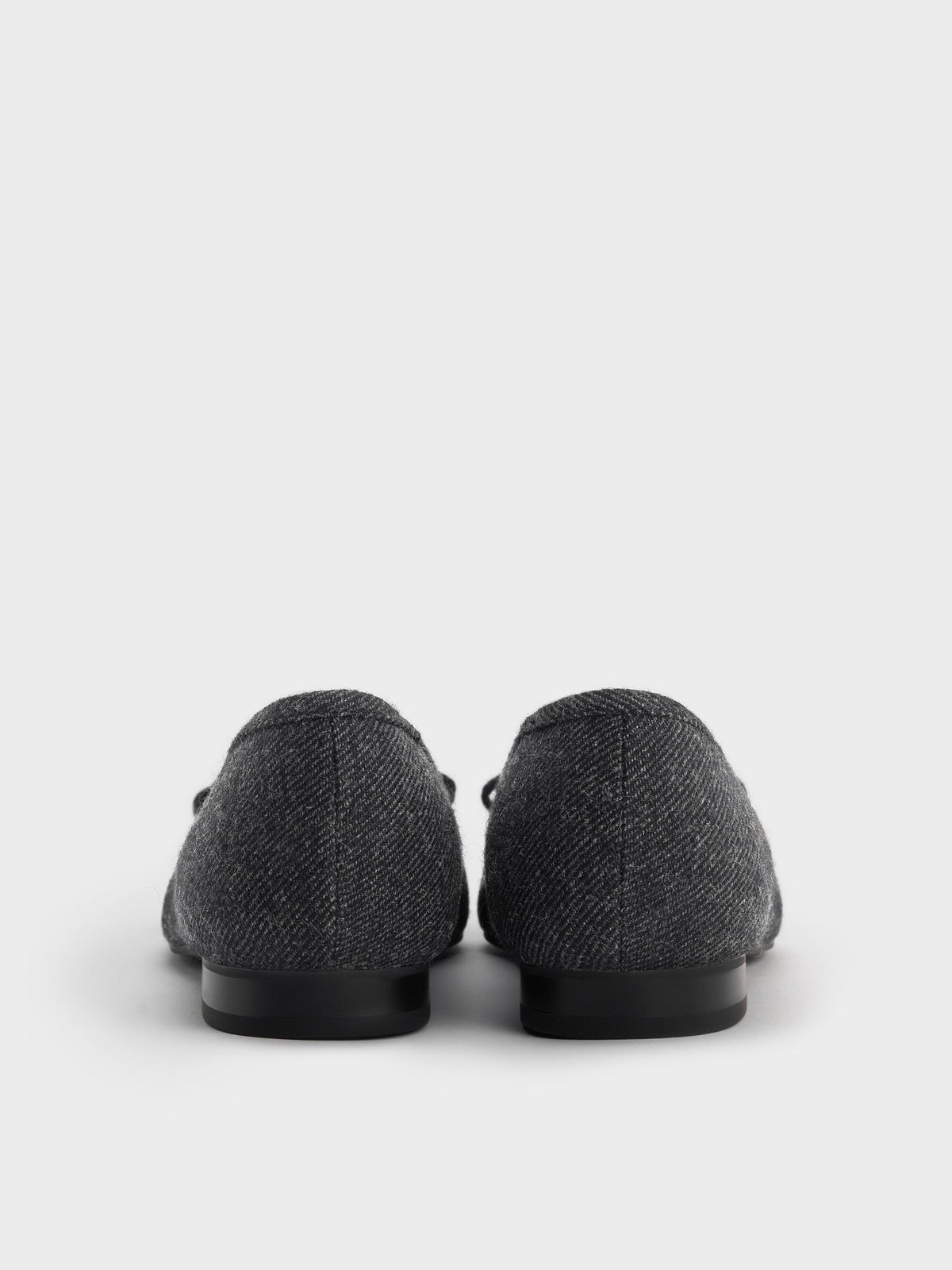 CHARLES & KEITH Best Price / Felt Bow Pointed Ballet Flats - Dark Grey