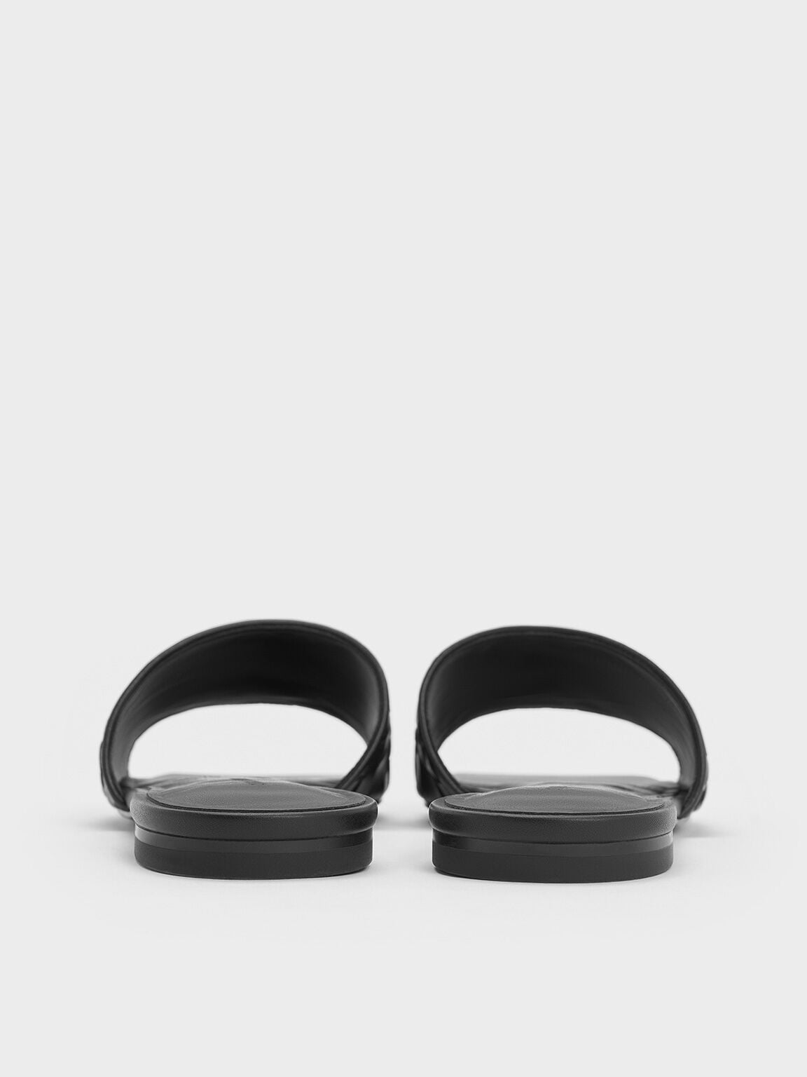 CHARLES & KEITH Trusted / Ivette Woven Slide Sandals - Black