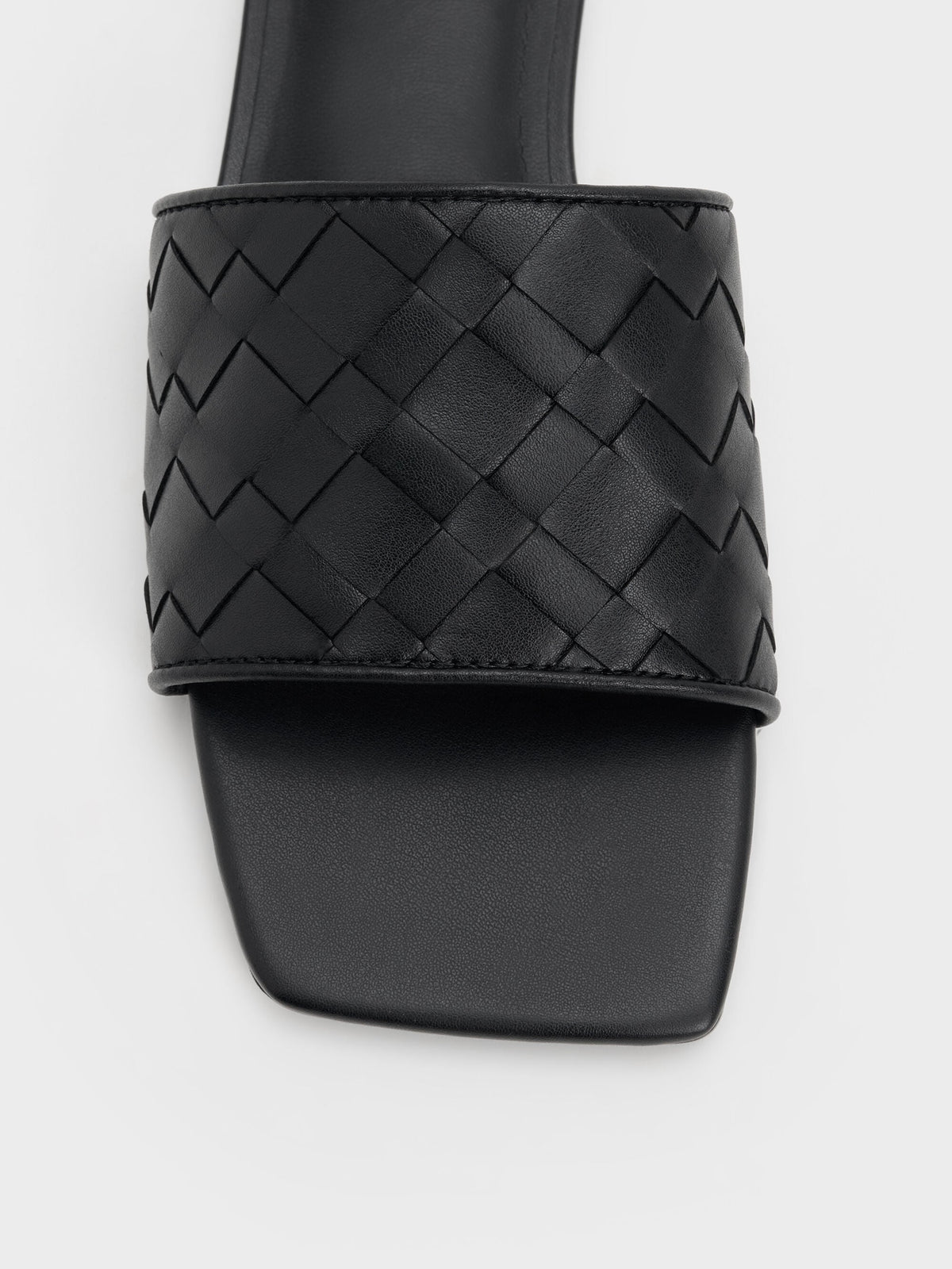 CHARLES & KEITH Trusted / Ivette Woven Slide Sandals - Black