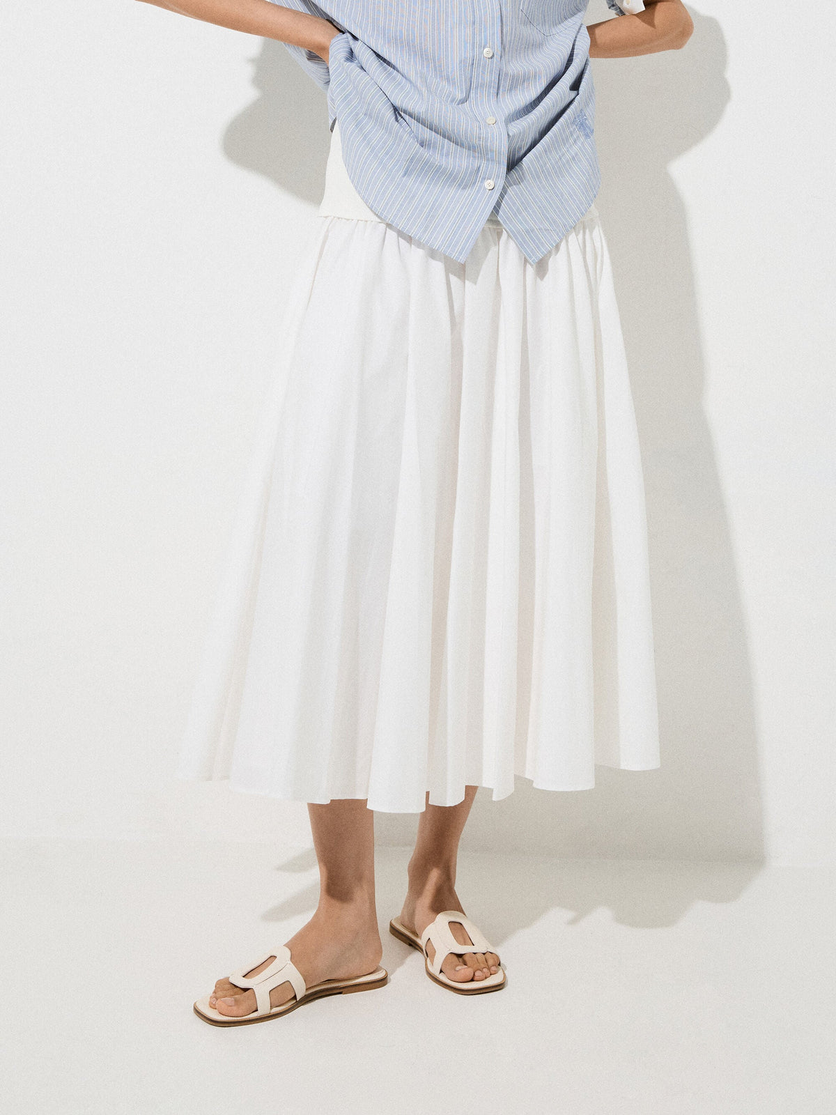 CHARLES & KEITH Exclusive / Easley Cut-Out Slide Sandals - Chalk