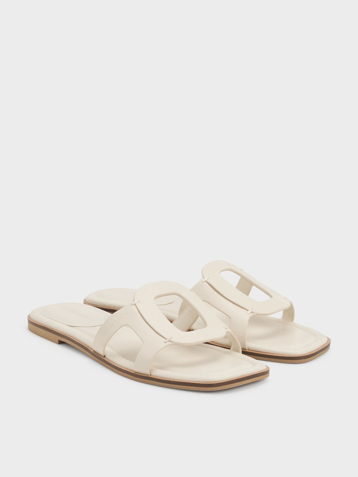 CHARLES & KEITH Exclusive / Easley Cut-Out Slide Sandals - Chalk
