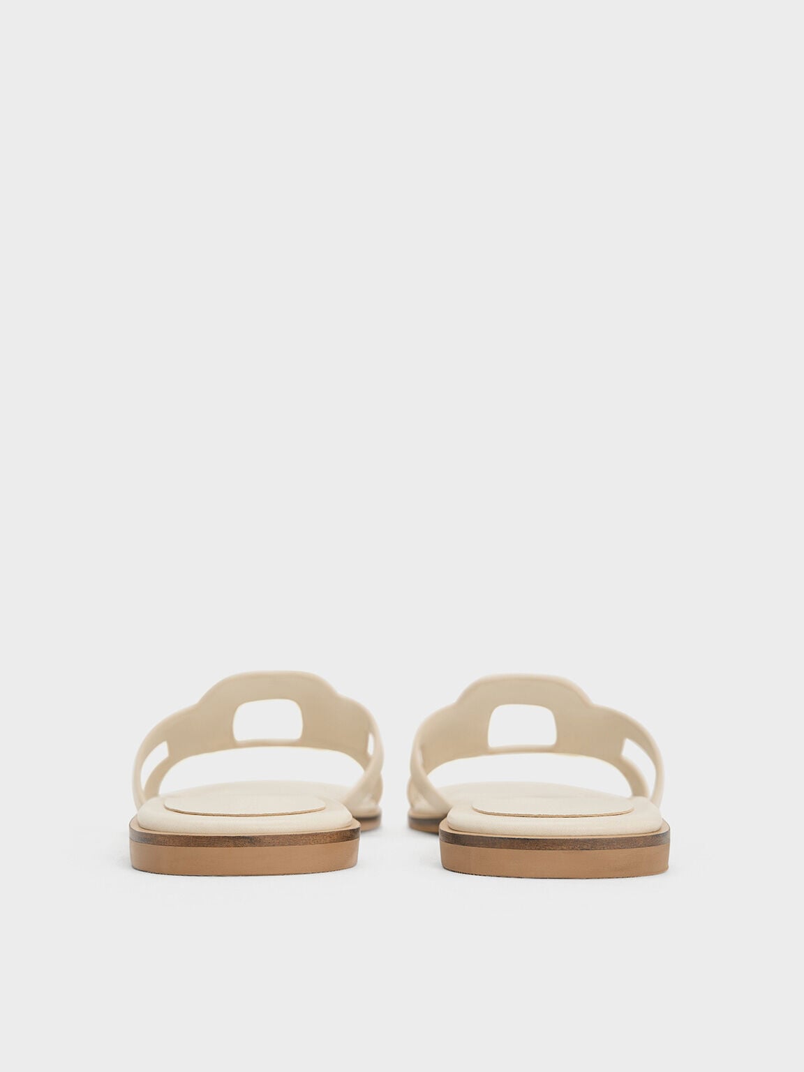CHARLES & KEITH Exclusive / Easley Cut-Out Slide Sandals - Chalk