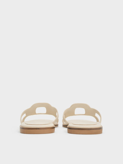 CHARLES & KEITH Exclusive / Easley Cut-Out Slide Sandals - Chalk