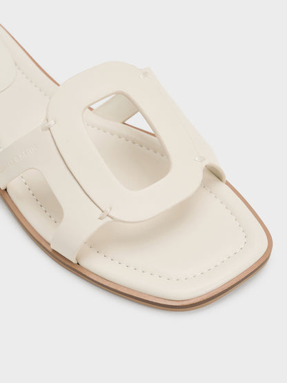 CHARLES & KEITH Exclusive / Easley Cut-Out Slide Sandals - Chalk