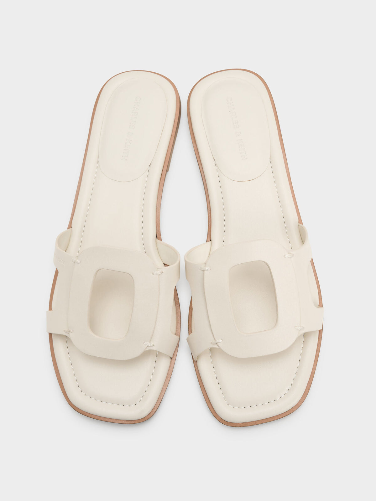 CHARLES & KEITH Exclusive / Easley Cut-Out Slide Sandals - Chalk