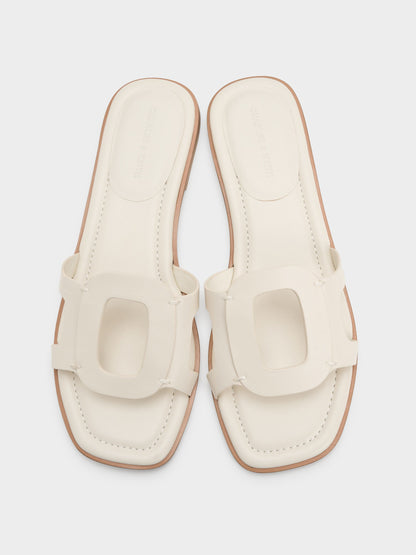 CHARLES & KEITH Exclusive / Easley Cut-Out Slide Sandals - Chalk