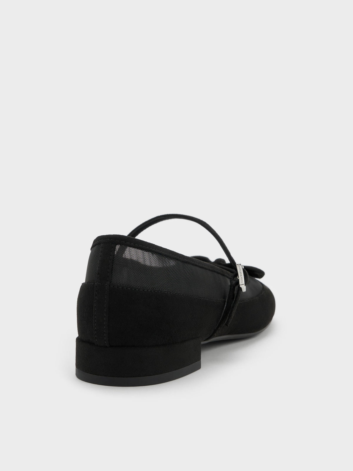 CHARLES & KEITH Signature / Mulligan Faux Suede & Mesh Mary Janes - Black Textured