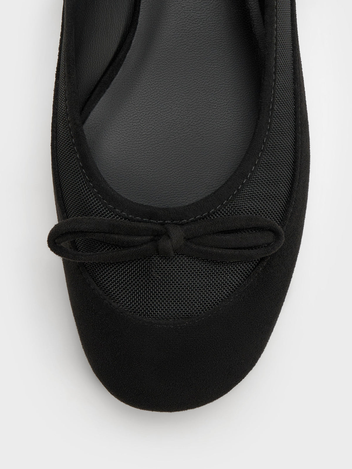 CHARLES & KEITH Signature / Mulligan Faux Suede & Mesh Mary Janes - Black Textured