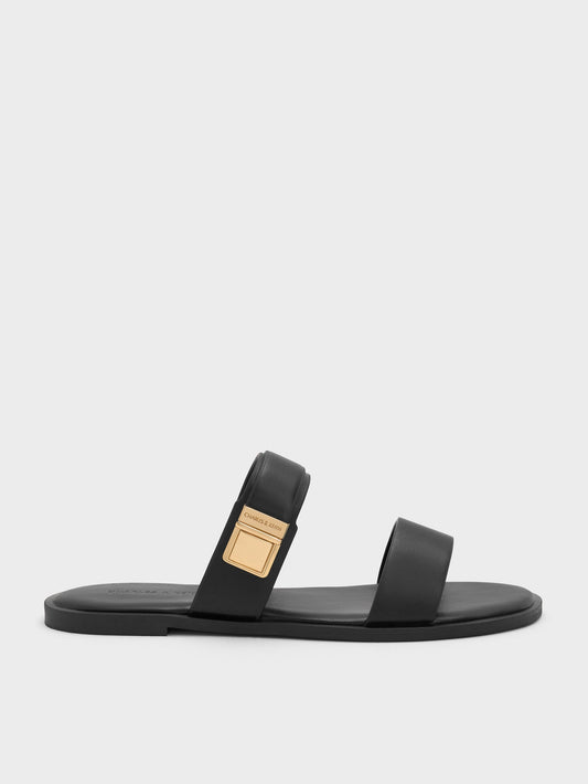 CHARLES & KEITH Great Value / Dove Double-Strap Sandals - Black