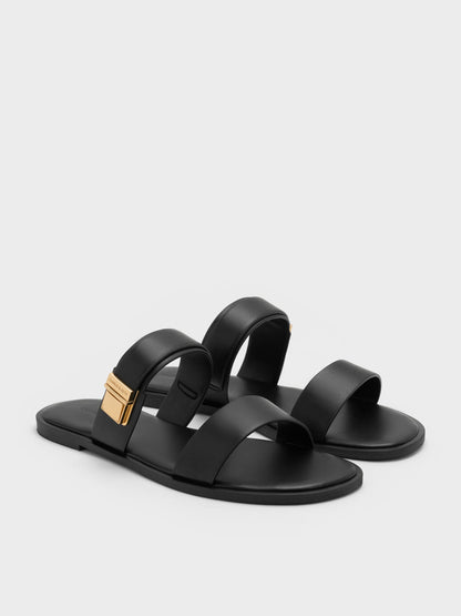 CHARLES & KEITH Great Value / Dove Double-Strap Sandals - Black