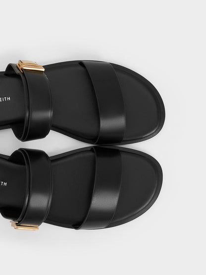 CHARLES & KEITH Great Value / Dove Double-Strap Sandals - Black