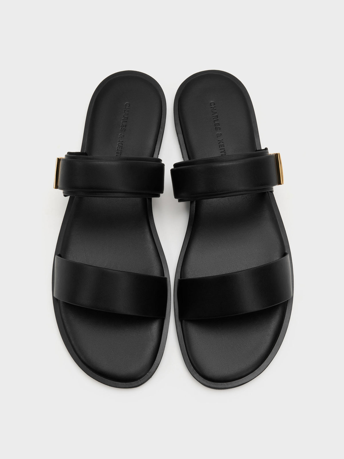 CHARLES & KEITH Great Value / Dove Double-Strap Sandals - Black