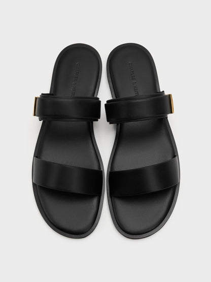 CHARLES & KEITH Great Value / Dove Double-Strap Sandals - Black