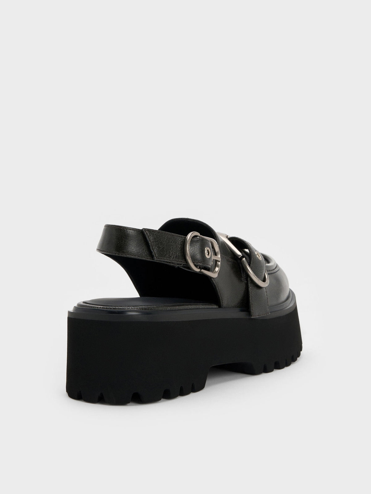 CHARLES & KEITH Sale / Eliot Platform Slingback Loafers - Grey