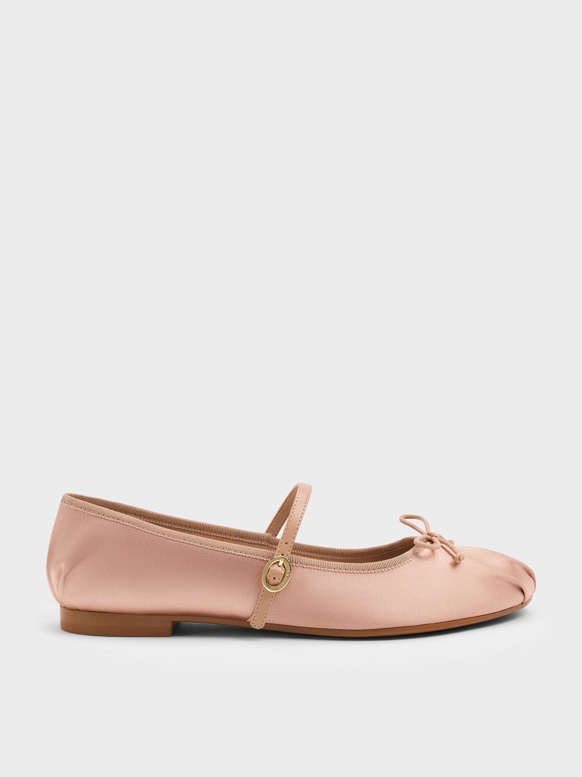 CHARLES & KEITH Trending / Emiko Satin Bow Mary Jane Flats - Nude