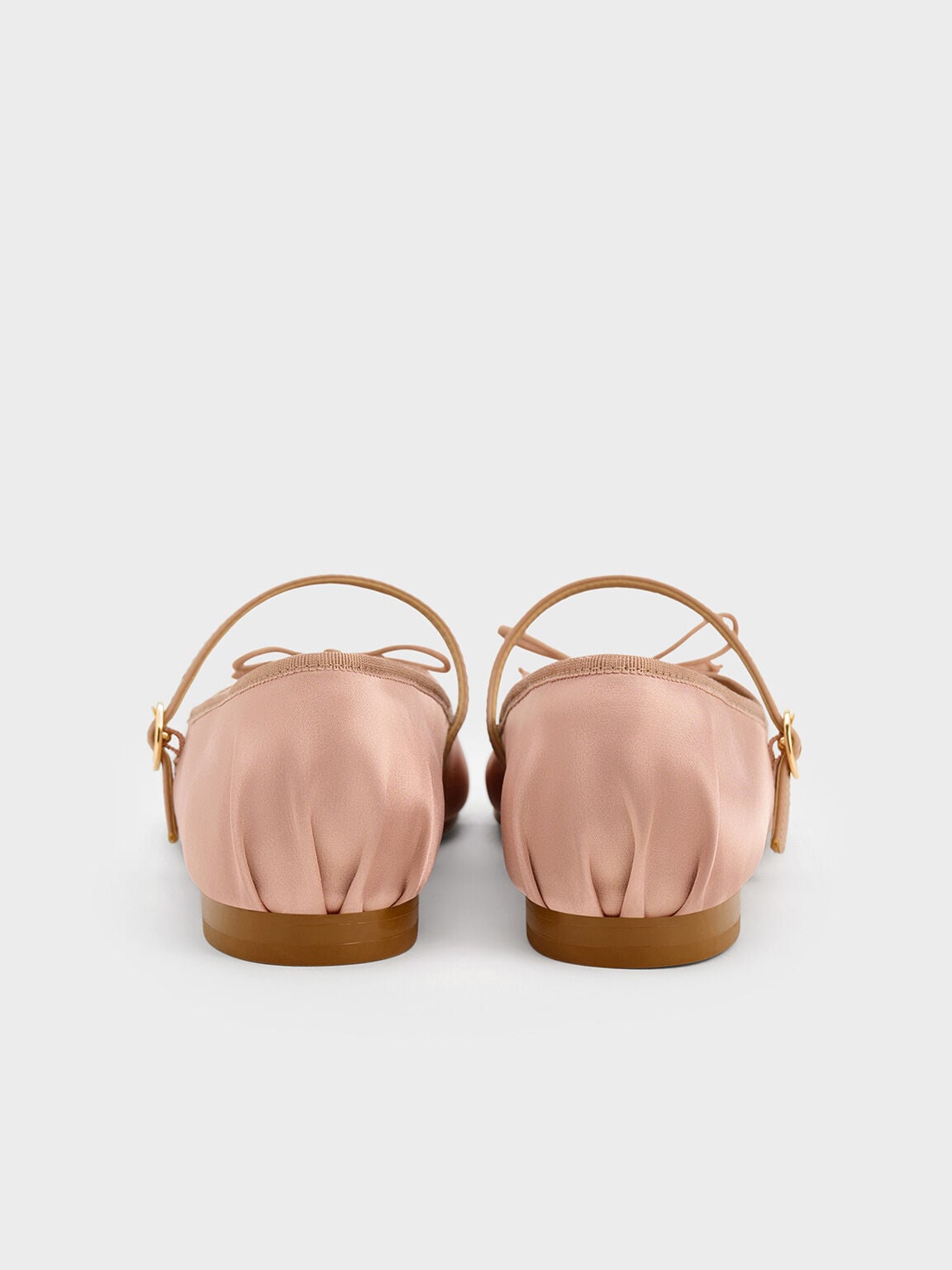 CHARLES & KEITH Trending / Emiko Satin Bow Mary Jane Flats - Nude