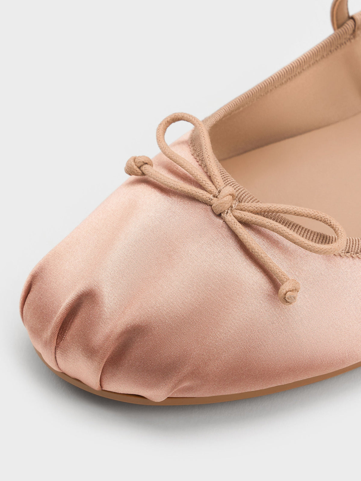 CHARLES & KEITH Trending / Emiko Satin Bow Mary Jane Flats - Nude
