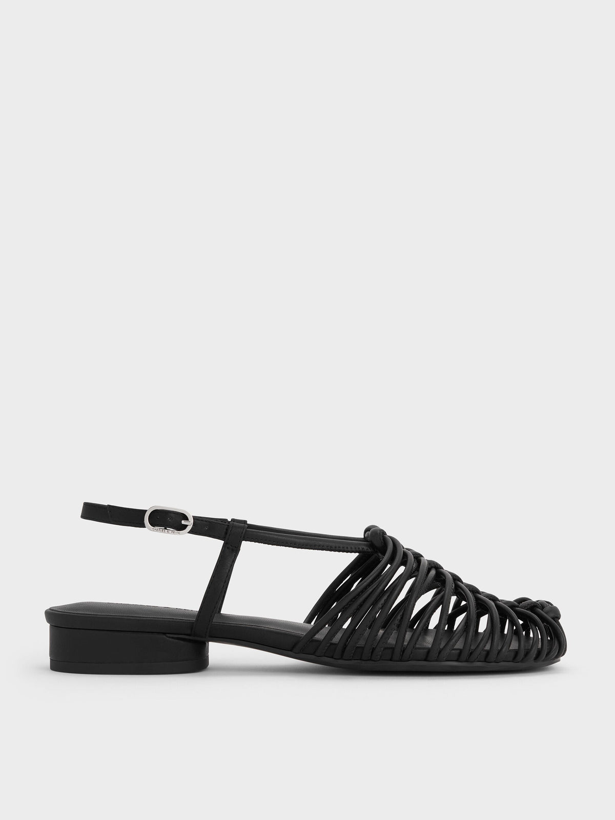 CHARLES & KEITH Latest / Linnea Woven Slingback Caged Sandals - Black