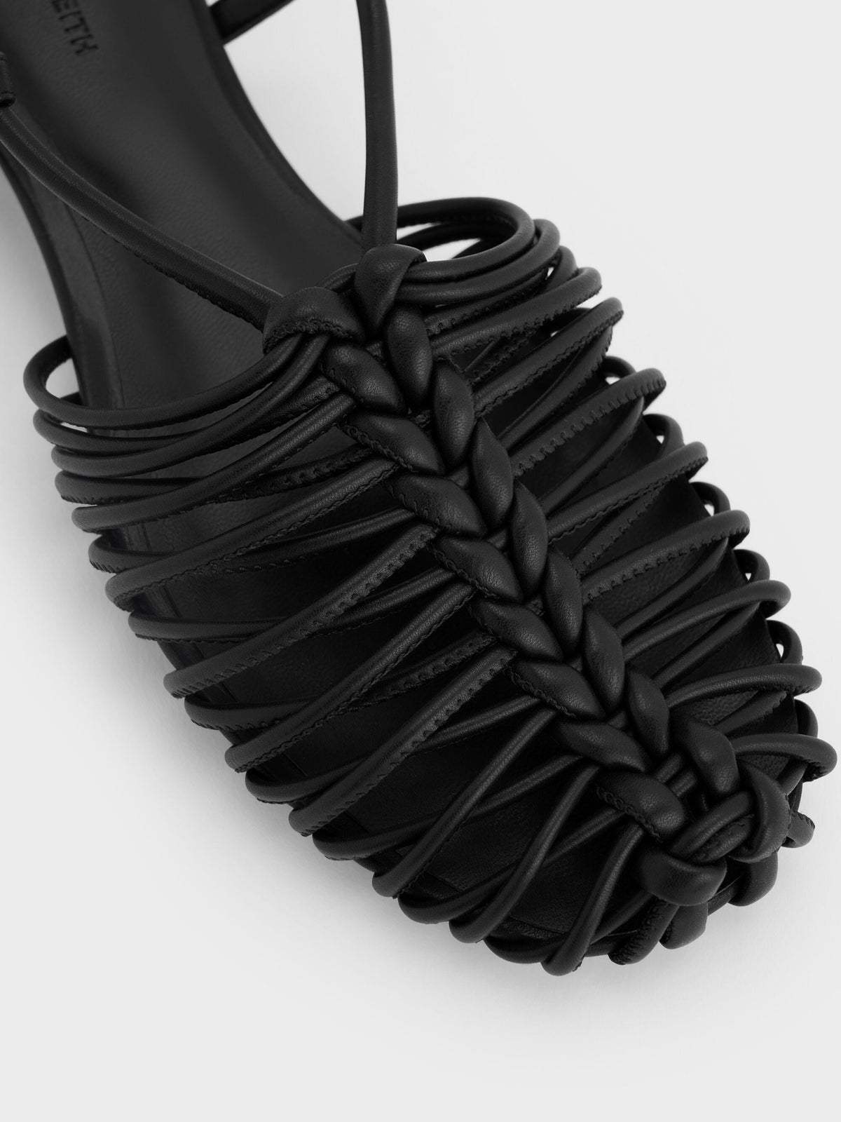 CHARLES & KEITH Latest / Linnea Woven Slingback Caged Sandals - Black