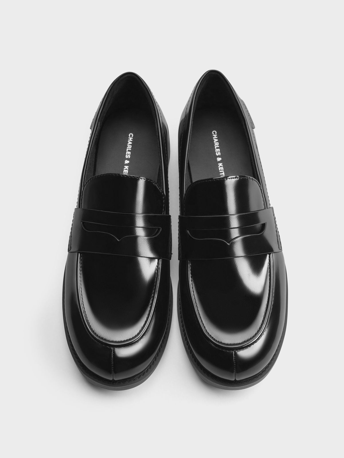 CHARLES & KEITH Smart Buy / Arven Penny Loafers - Black Box