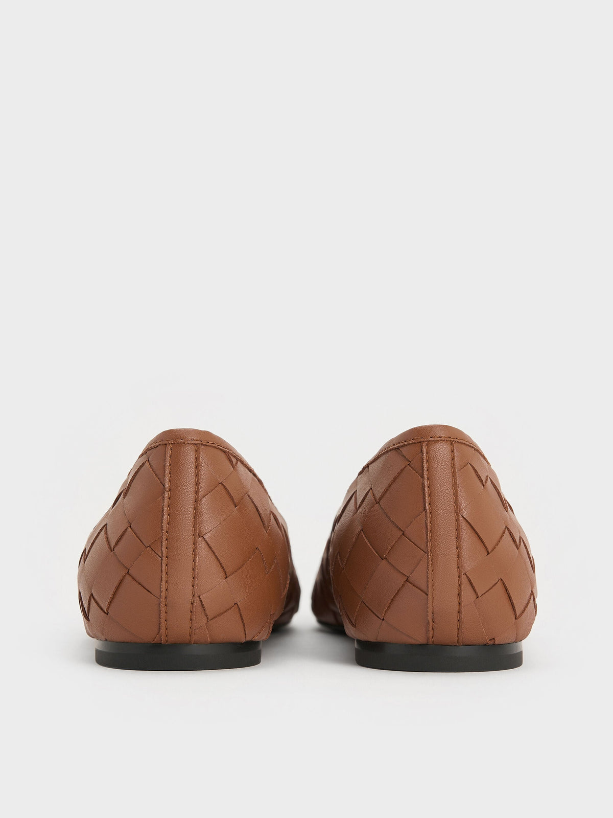 CHARLES & KEITH Essential / Ivette Woven Bow Ballet Flats - Brown