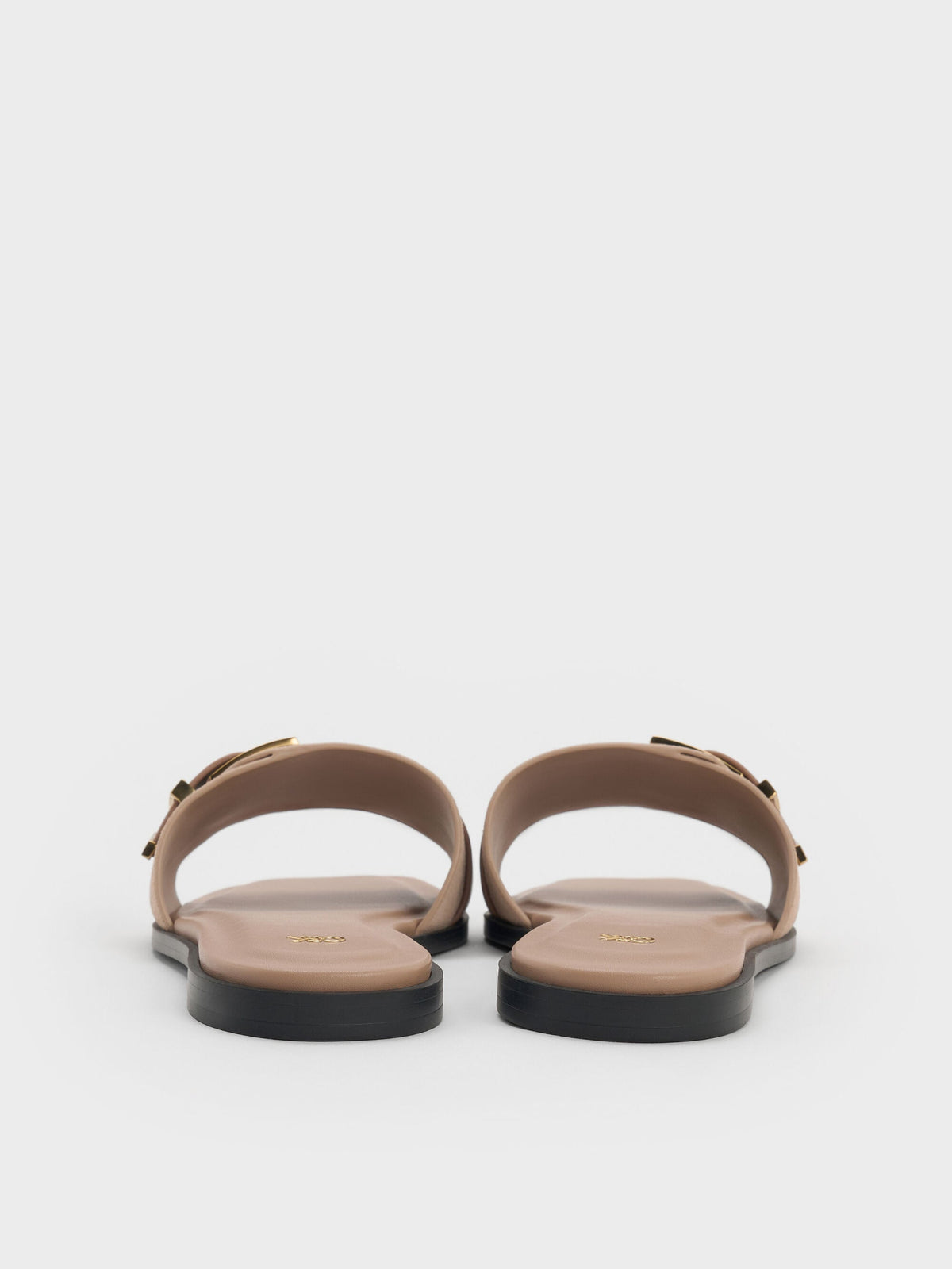 CHARLES & KEITH Featured / Whitney Suede & Leather Slide Sandals - Taupe