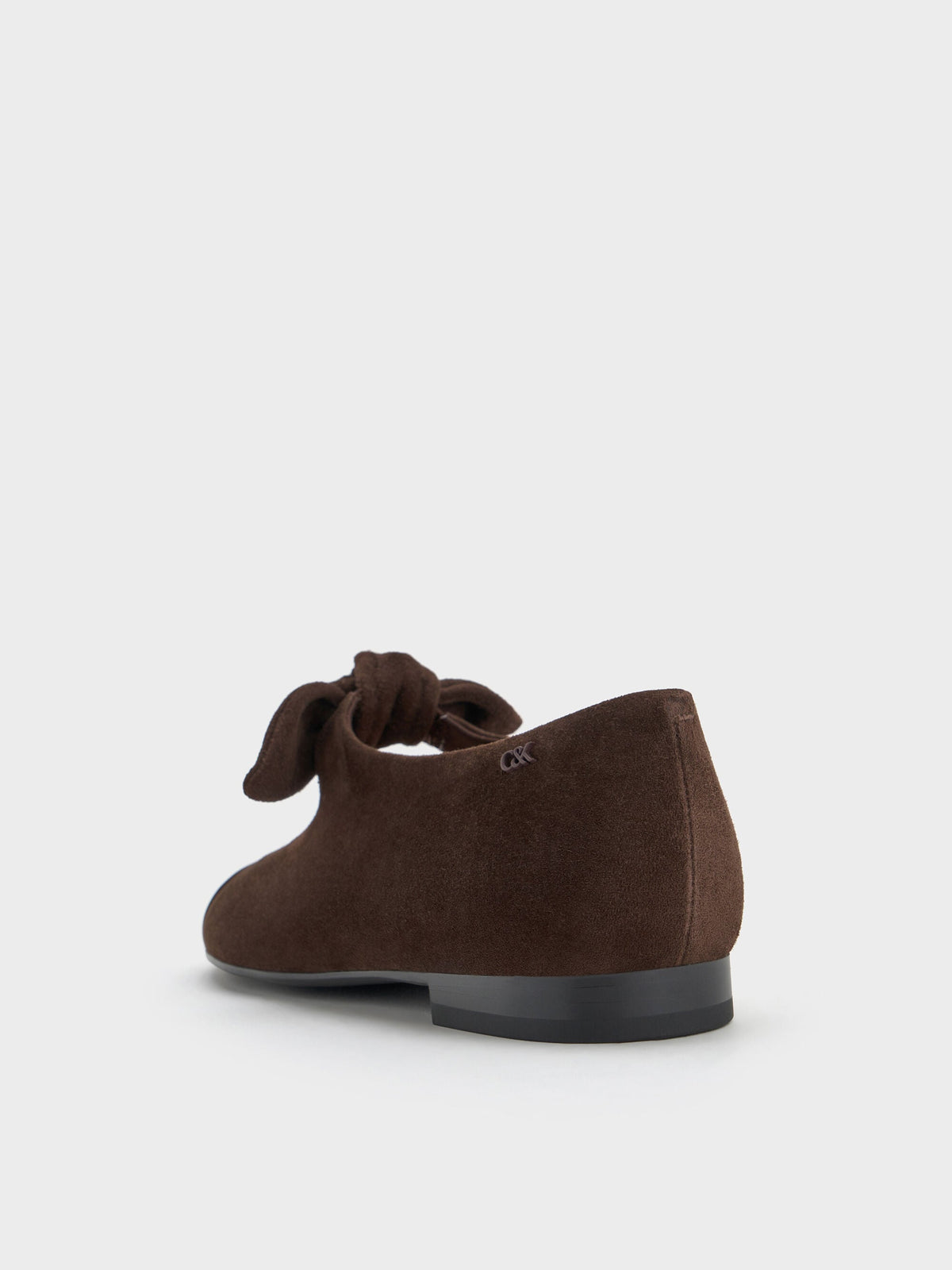 CHARLES & KEITH Customer Favorite / Suede & Leather Mary Janes - Dark Brown Textured