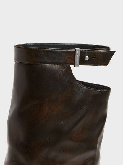CHARLES & KEITH Discount / Cut-Out Stiletto Knee-High Boots - Brown