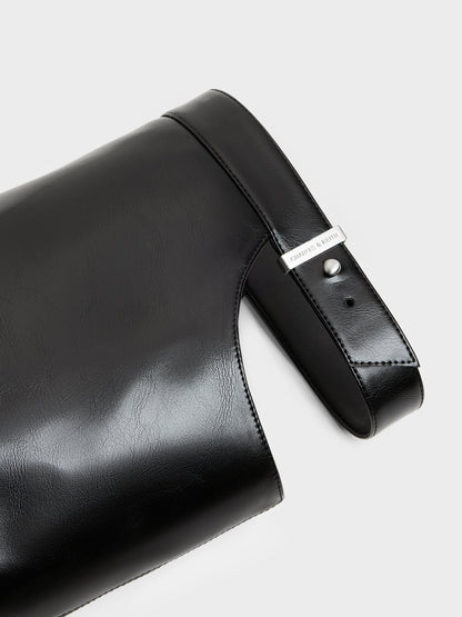 CHARLES & KEITH Deals / Cut-Out Stiletto Knee-High Boots - Black