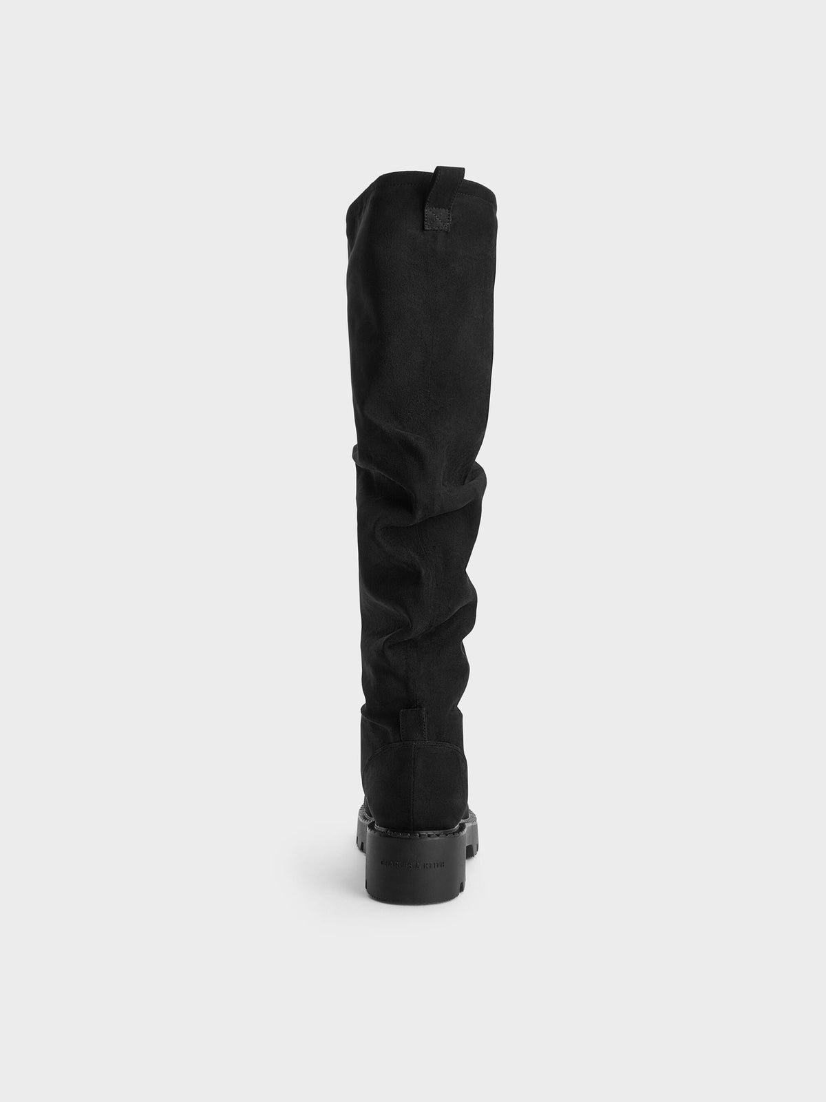 CHARLES & KEITH Exclusive / Camilla Faux Suede Thigh-High Boots - Black Textured