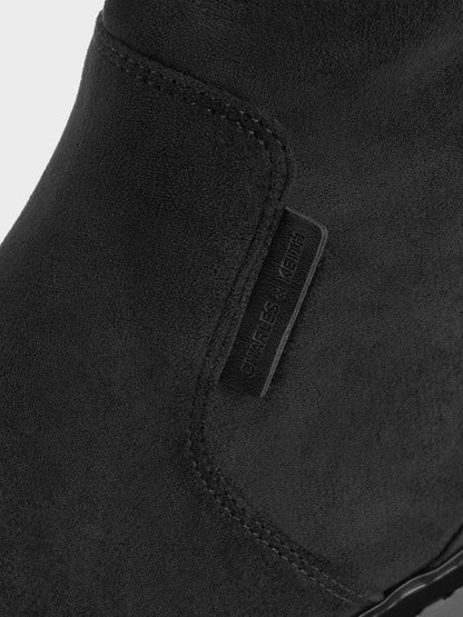 CHARLES & KEITH Exclusive / Camilla Faux Suede Thigh-High Boots - Black Textured