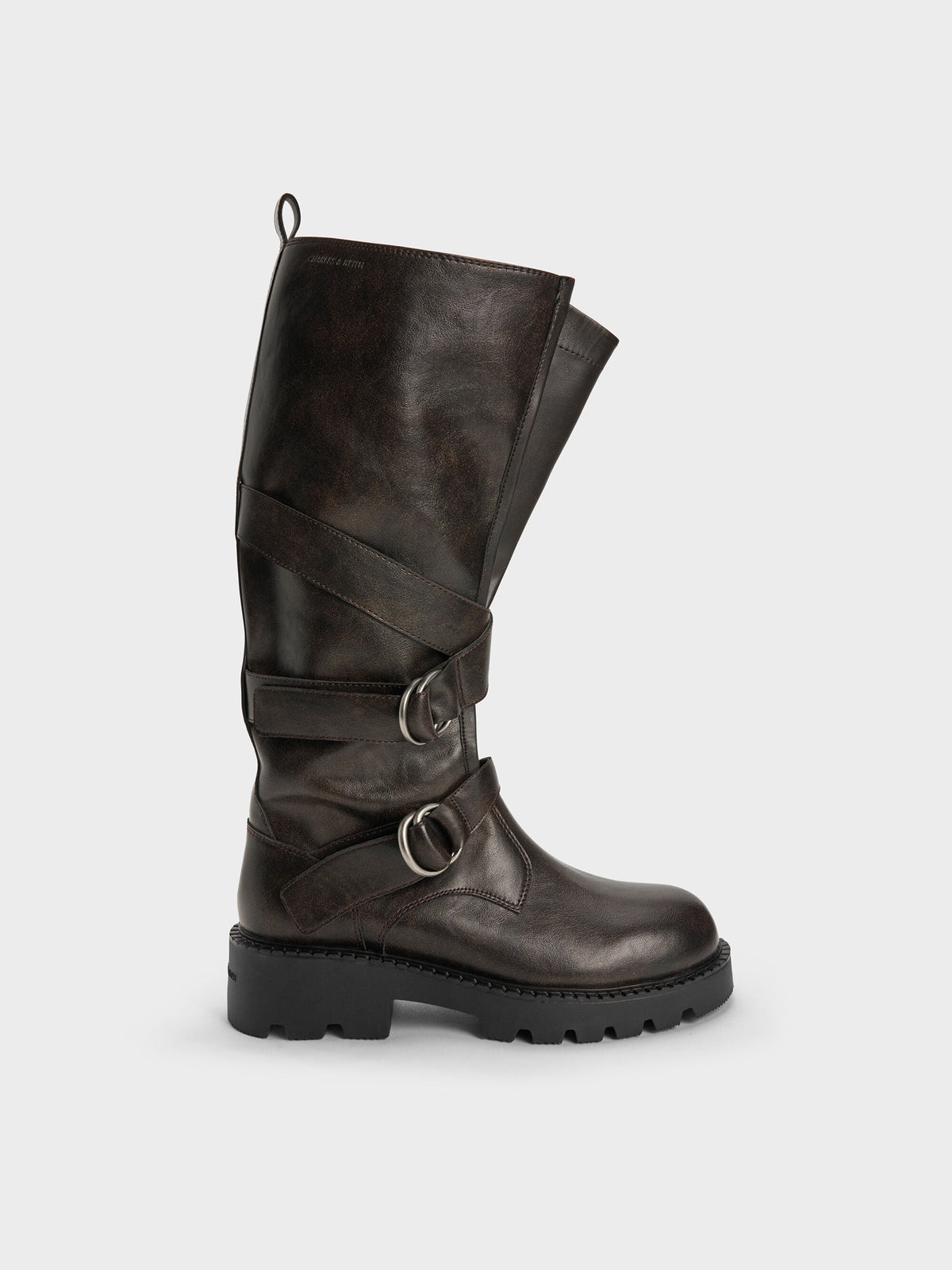 CHARLES & KEITH Special Offer / Double-Strap Knee-High Boots - Dark Brown