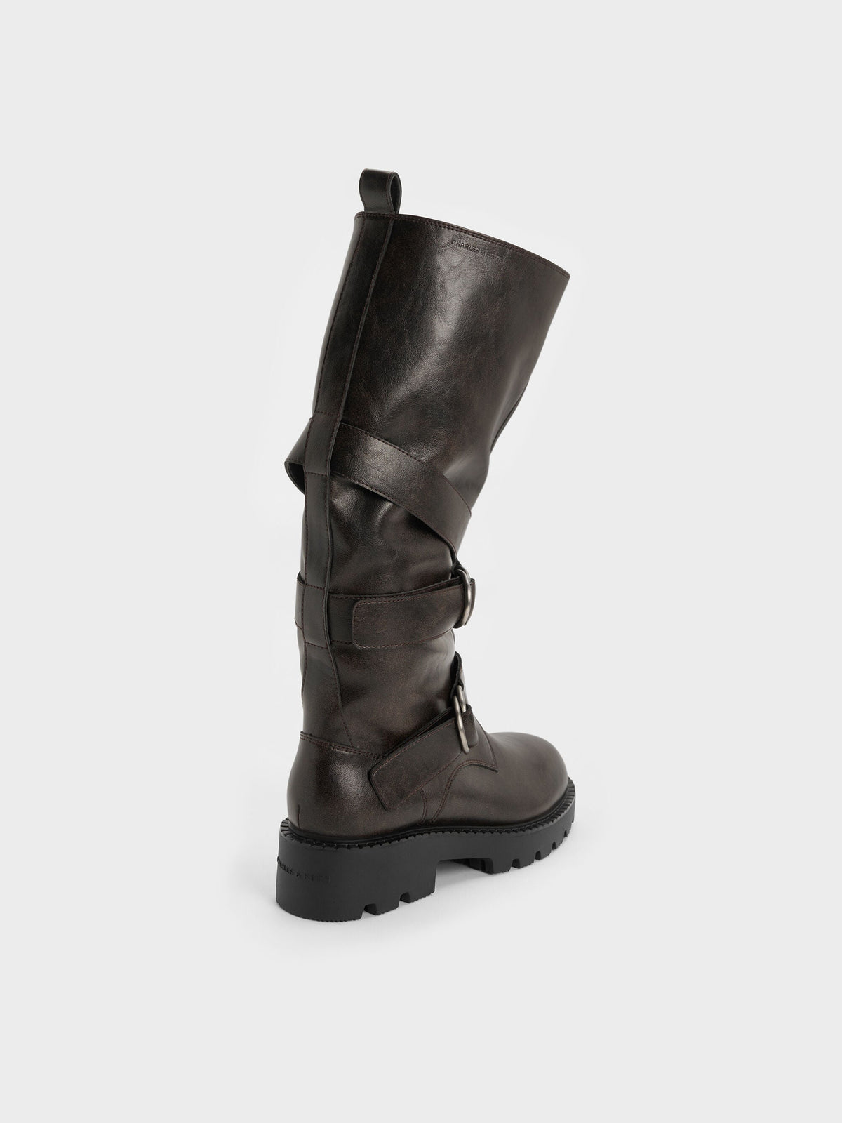 CHARLES & KEITH Special Offer / Double-Strap Knee-High Boots - Dark Brown