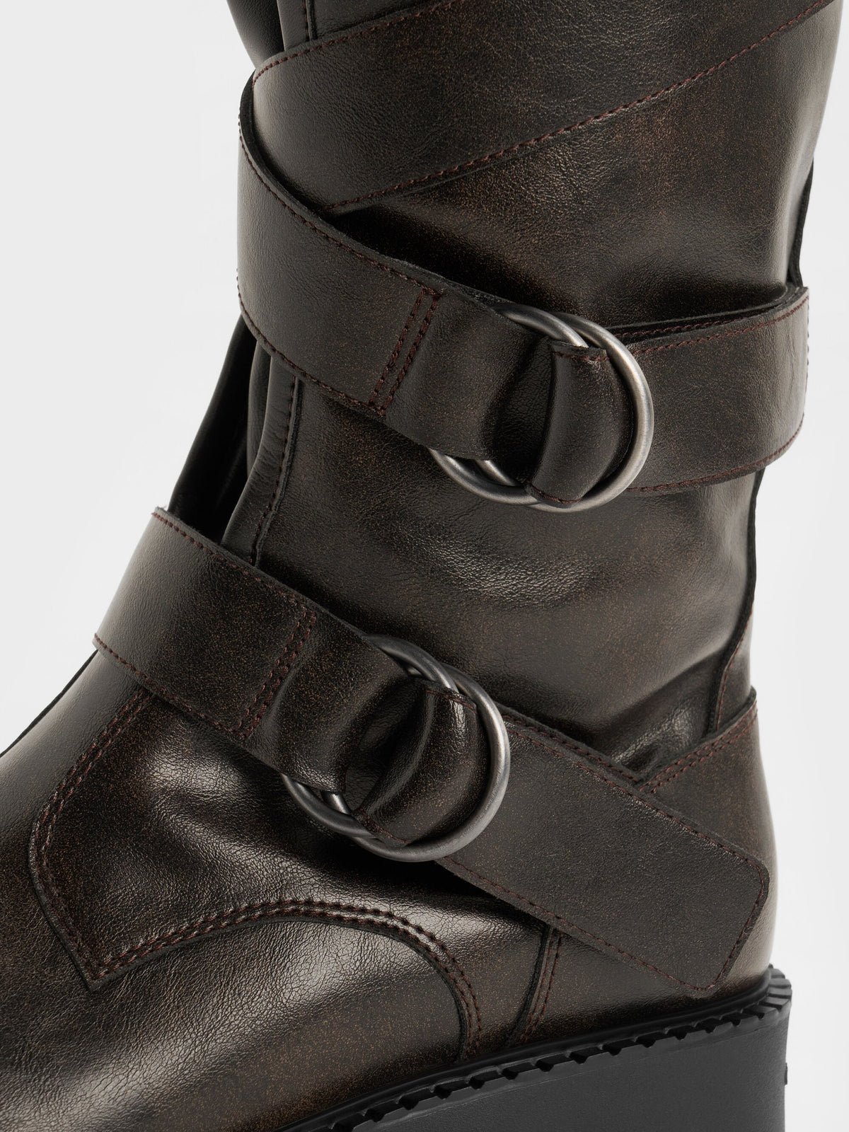 CHARLES & KEITH Special Offer / Double-Strap Knee-High Boots - Dark Brown