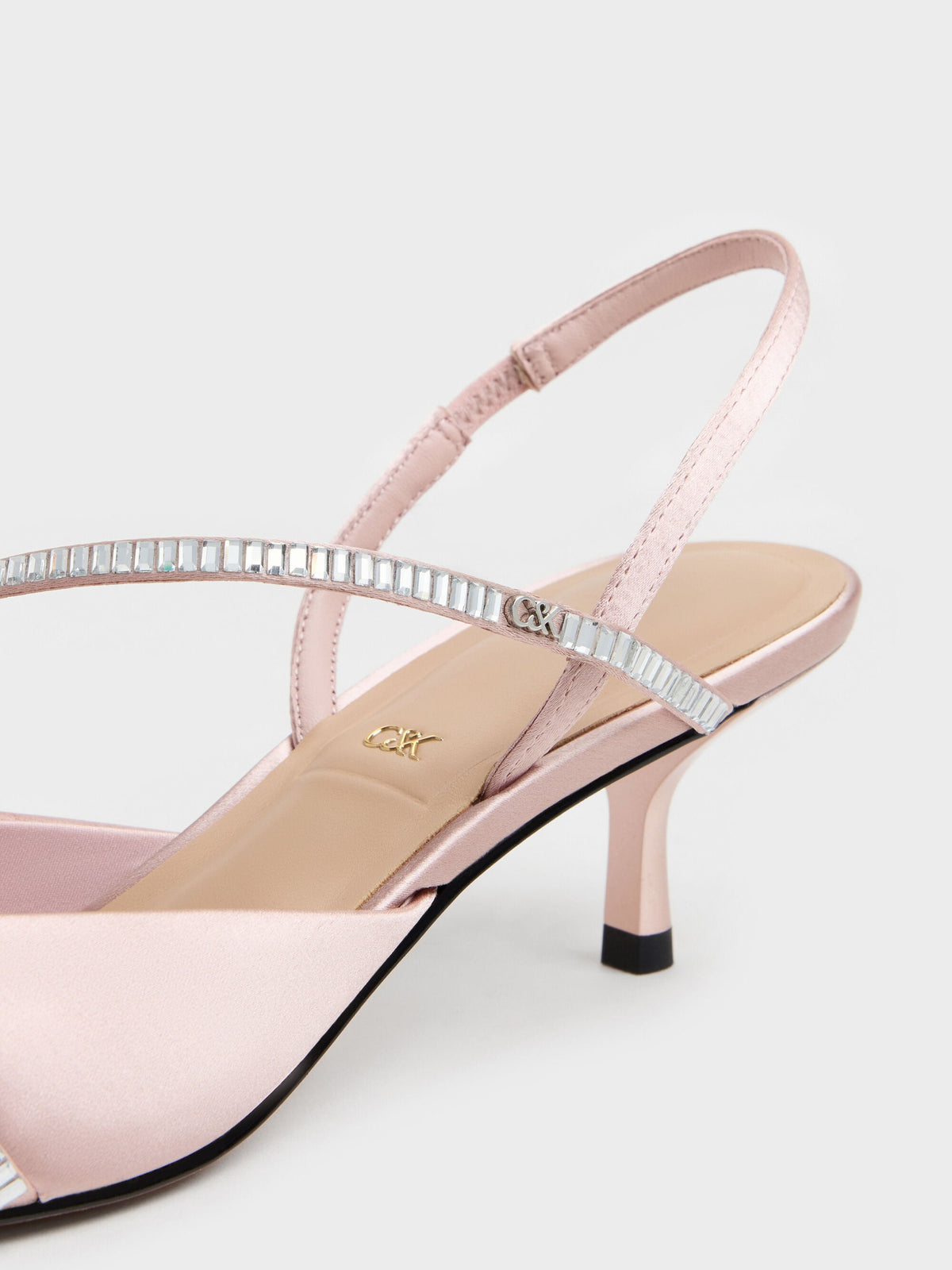 CHARLES & KEITH Quality / Gem Slingback Kitten Heels - Pink