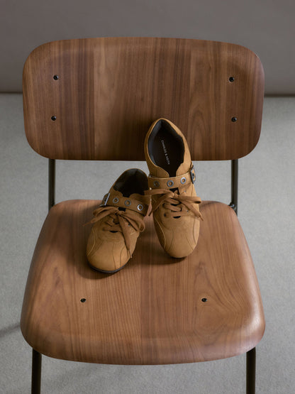 CHARLES & KEITH Customer Favorite / Jollie Grommet Mary Jane Sneakers - Sand