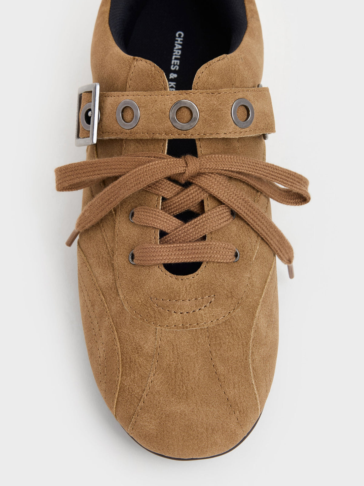 CHARLES & KEITH Customer Favorite / Jollie Grommet Mary Jane Sneakers - Sand