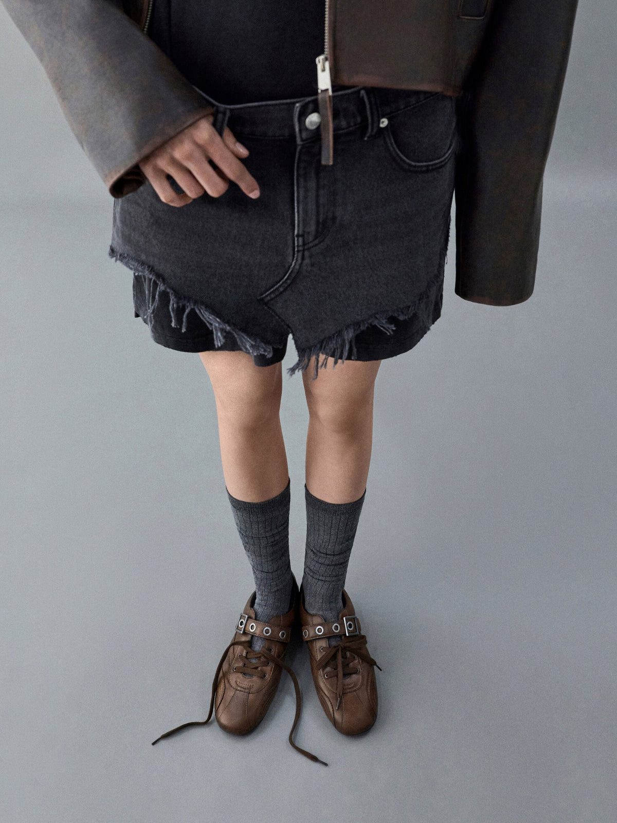 CHARLES & KEITH Best Seller / Jollie Grommet Mary Jane Sneakers - Dark Brown
