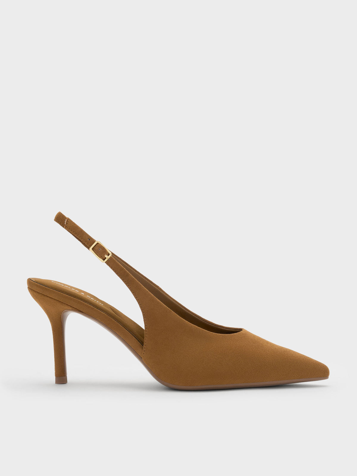 CHARLES & KEITH Popular / Emelia Faux Suede Slingback Pumps - Camel