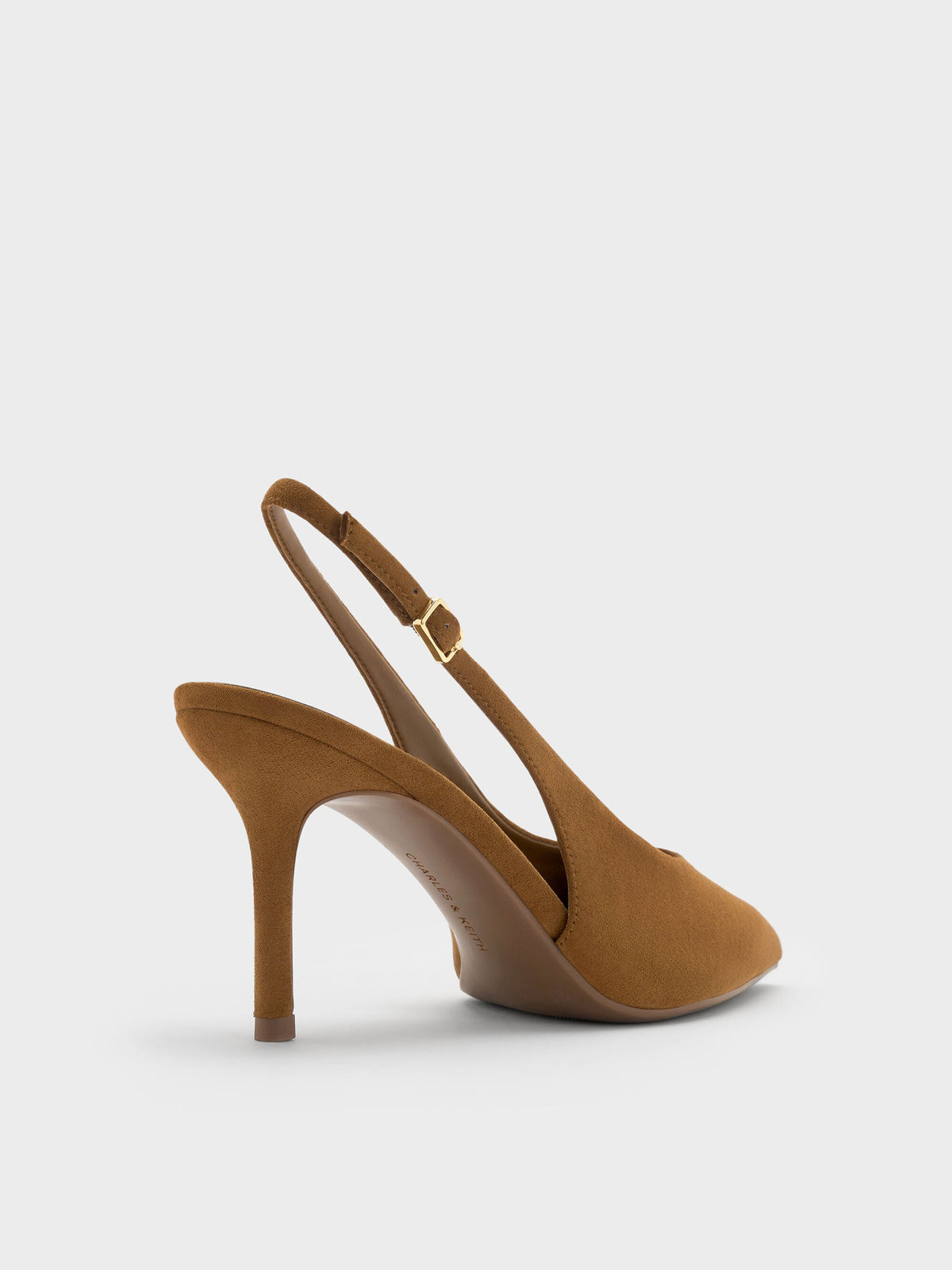 CHARLES & KEITH Popular / Emelia Faux Suede Slingback Pumps - Camel