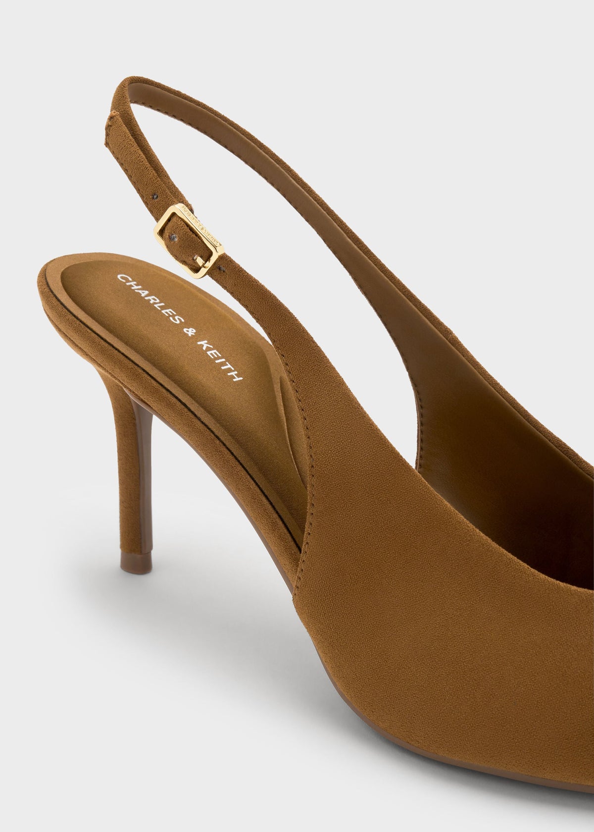 CHARLES & KEITH Popular / Emelia Faux Suede Slingback Pumps - Camel