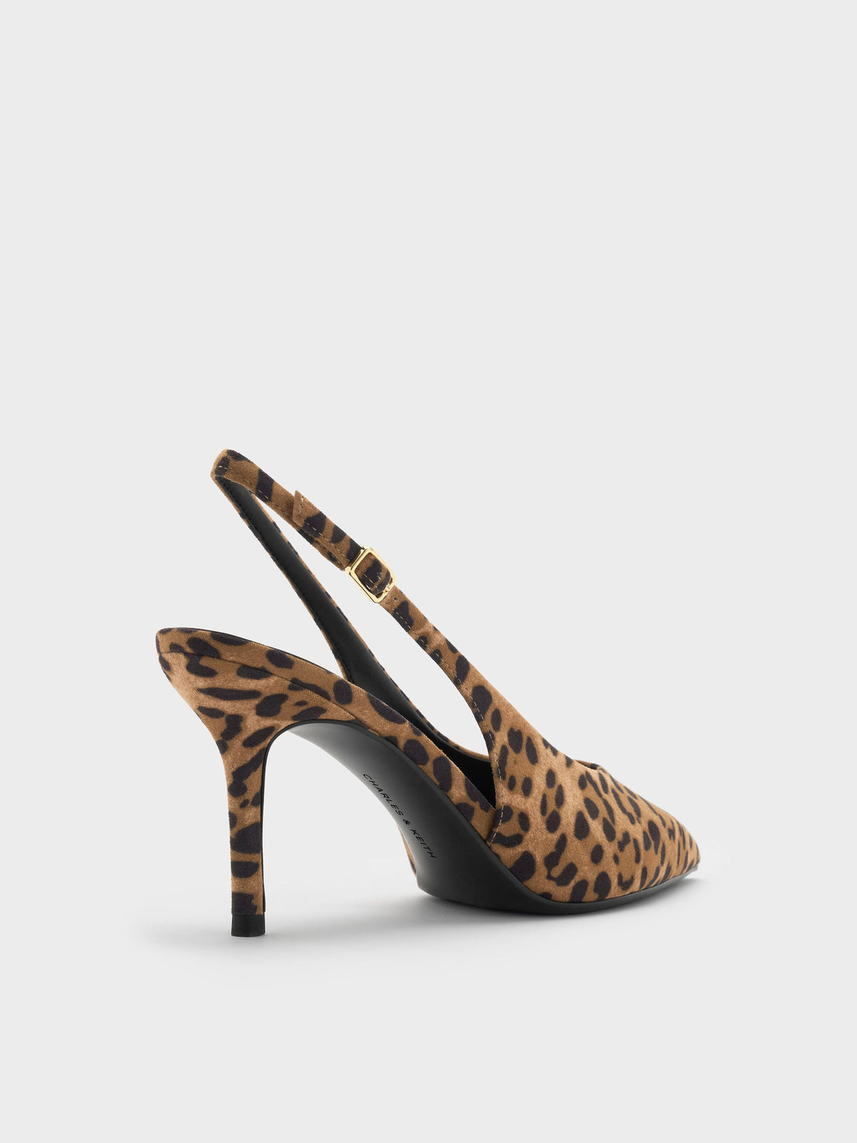 CHARLES & KEITH Trending / Emelia Leopard-Print Slingback Pumps - Animal Print Natural