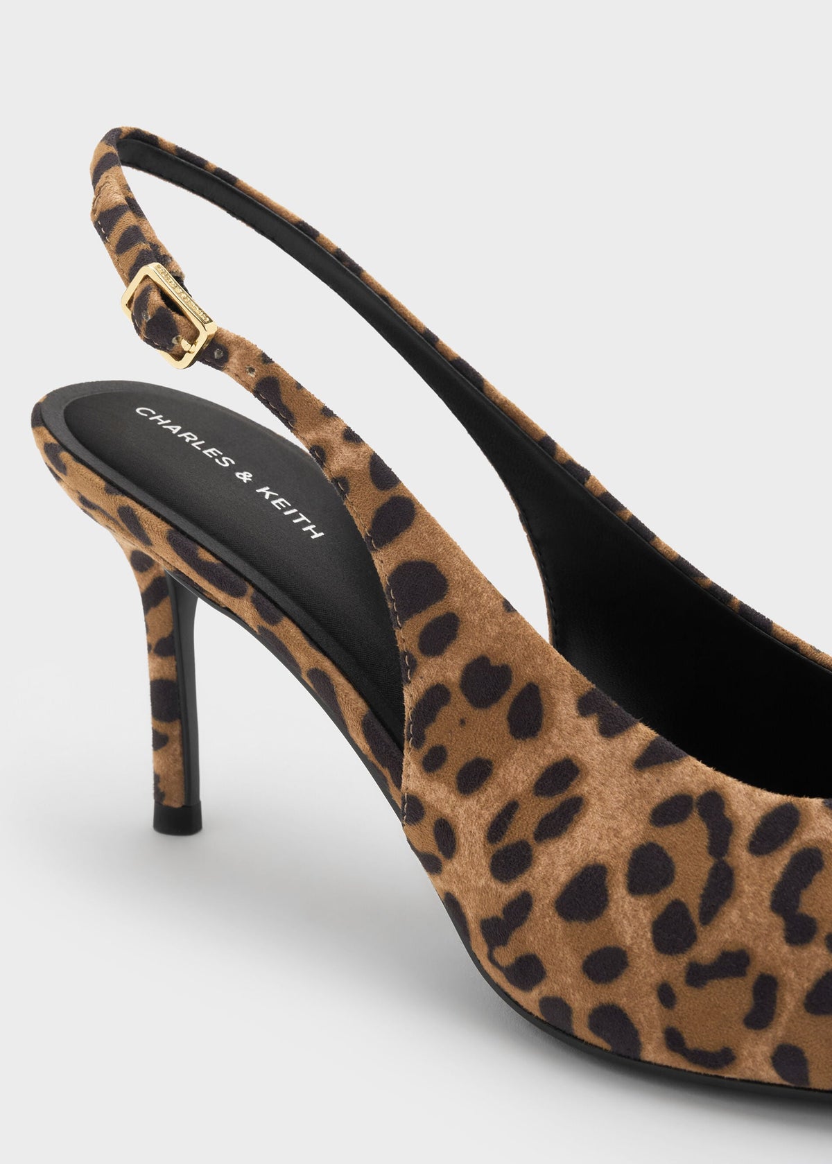 CHARLES & KEITH Trending / Emelia Leopard-Print Slingback Pumps - Animal Print Natural