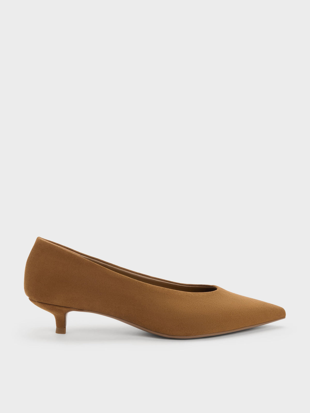 CHARLES & KEITH Discount / Emelia Faux Suede Kitten Heels - Camel