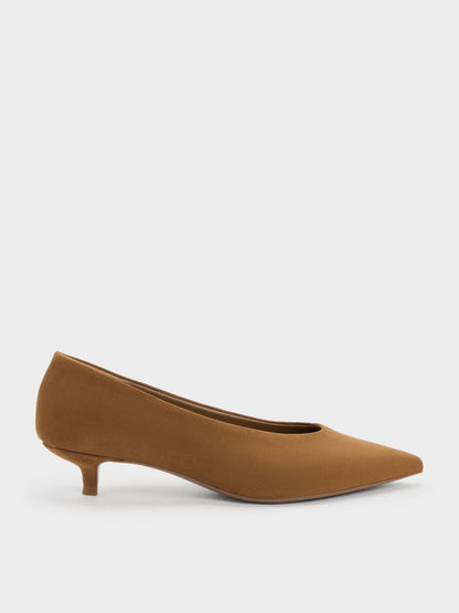 CHARLES & KEITH Discount / Emelia Faux Suede Kitten Heels - Camel